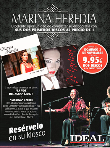 Anuncio publicado en Ideal para la promoción del doble CD de Marina Heredia